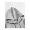Düz Kapüşonlu Sweat - Boyalı Gri -