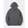 Düz Kapüşonlu Sweat - Füme
