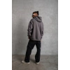 Düz Kapüşonlu Sweat - Gri -