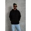 Düz Kapüşonlu Sweat - Siyah -