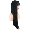 Düz Perçemli Uzun Fiber Sentetik Peruk - Siyah