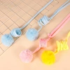 Yaylı Asılabilir Peluş Kedi Oyuncağı - Elastik - Ponponlu Olta