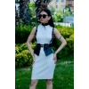 Elbise, T-shirt Ve Gömlek Üzeri Deri Şık Kemer Ve Choker Takım - Brf622