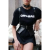 Elbise Ve T-shirt Üzeri Deri Şık Kemer Ve Choker Takım - Brf622