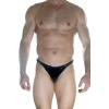 Erkek  Arkası Büzgülü Siyah Lame Brazillian Slip