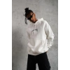 Erkek Baskılı Kapüşonlu ve Kanguru Cepli Sweatshirt hoodie - Beyaz