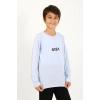 Erkek Çocuk Uzun Kol Penye Pijama Takım BuzMavisi