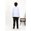 Erkek Çocuk Uzun Kol Penye Pijama Takım BuzMavisi