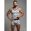 Erkek Desenli Tank Top Boxer Takım