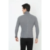 Erkek Fitilli Kaşkorse Kumaş Boğazlı Full Likralı Slimfit Body - Füme