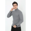 Erkek Fitilli Kaşkorse Kumaş Boğazlı Full Likralı Slimfit Body - Füme