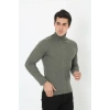 Erkek Fitilli Kaşkorse Kumaş Boğazlı Full Likralı Slimfit Body - Haki