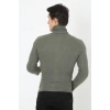 Erkek Fitilli Kaşkorse Kumaş Boğazlı Full Likralı Slimfit Body - Haki