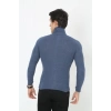 Erkek Fitilli Kaşkorse Kumaş Boğazlı Full Likralı Slimfit Body - İndigo