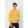 Erkek Fitilli Kaşkorse Kumaş Boğazlı Full Likralı Slimfit Body - Sarı