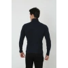 Erkek Fitilli Kaşkorse Kumaş Boğazlı Full Likralı Slimfit Body - Siyah