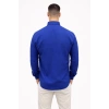 Erkek KETEN Kumaş Oversize Uzun Kollu Rahat Kalıp Gömlek - Saks Mavisi