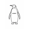 Erkek Nihilist Penguen Baskılı 3 İplik Pamuklu Kapüşonlu Sweatshirt Hoodie Beyaz