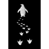 Erkek Nihilist Penguen Baskılı 3 İplik Pamuklu Kapüşonlu Sweatshirt Hoodie Siyah