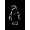 Erkek Nihilist Penguen Baskılı 3 İplik Pamuklu Kapüşonlu Sweatshirt Hoodie Siyah