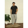 Erkek Siyah V Yaka 3lü Pijama Takım