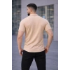 Erkek Waffle Dokuma Kumaş Açık Yakalı Düğmeli Gömlek 2’li Set Haki-Bej