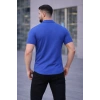 Erkek Waffle Kumaş Kısa Kollu Düğmeli Açık Yaka Regular Fit Gömlek - Saks Mavisi