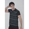 Erkek Yakalı Slim Fit Pike Çizgili TShirt