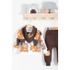 Family Bears Desenli 3lü Fularlı Erkek Bebek Takımı