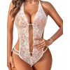 Fantezi Beyaz Dantelli Zincirli Seksi Babydoll