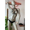 Fantezi Deri Giyim Siyah Harness - Brf330