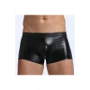 Fantezi Deri Görünümlü Seksi Siyah Erkek Boxer - Fantezi Tanga