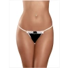 Fantezi Siyah Beyaz Dantelli Seksi Tanga