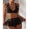 Fantezi Siyah Dantelli Mini Etekli Babydoll