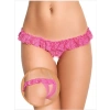 Fantezi Üstü Fırfırlı Ağı Açık Pembe Dantel Tanga - String