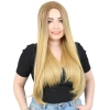 Fiber Sentetik Uzun Düz Peruk - Kumral / Sarı Ombreli