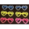 Fosforlu Kalp Model Glow Parti Gözlüğü Karanlıkta Yanan Gözlükler 12 Adet (4887)