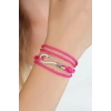 Fuşya Renk Gümüş Metal Kancalı Bayan Çoklu Bileklik - TJ-BB2374-KS