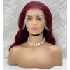 Gerçek Front Lace Tül Peruk - Dalgalı - Koyu Kızıl 70-75cm