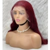 Gerçek Front Lace Tül Peruk - Dalgalı - Koyu Kızıl 70-75cm