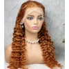Gerçek Front Lace Tül Peruk - Yoğun Dalgalı - Bakır 70-75cm