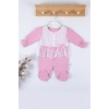 Gofralı Fransız Güpürlü % 100 Pamuk Kız Bebek Tulumu