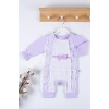 Gofralı Fransız Güpürlü % 100 Pamuk Kız Bebek Tulumu