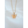 Gold Kaplama Sarı Renk Sedefli Kelebek Kolye - TJ-BKO6439