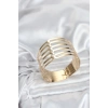 Gold Renk Pirinç Kaburga Model Kadın Bileklik - TJ-BB8063