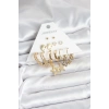 Gold Renk Yıldızlı Set 6 Çift Kadın Küpe Seti - TJ-BKP11320