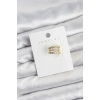 Gold Renk Zirkon Taşlı Pirinç Kıkırdak Earcuff Küpe - TJ-BKP11617