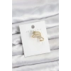 Gold Renk Zirkon Taşlı Yıldız Model Kıkırdak Earcuff Küpe - TJ-BKP11615