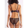 Golshan Gardenia Mini Slip, Kadın Dantelli Çiçek Baskılı Siyah Normal Bel Külot