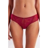 Golshan Gaspara Mini Slip, Kadın Güpürlü Tüllü Şarap Renkli Normal Kesim Külot